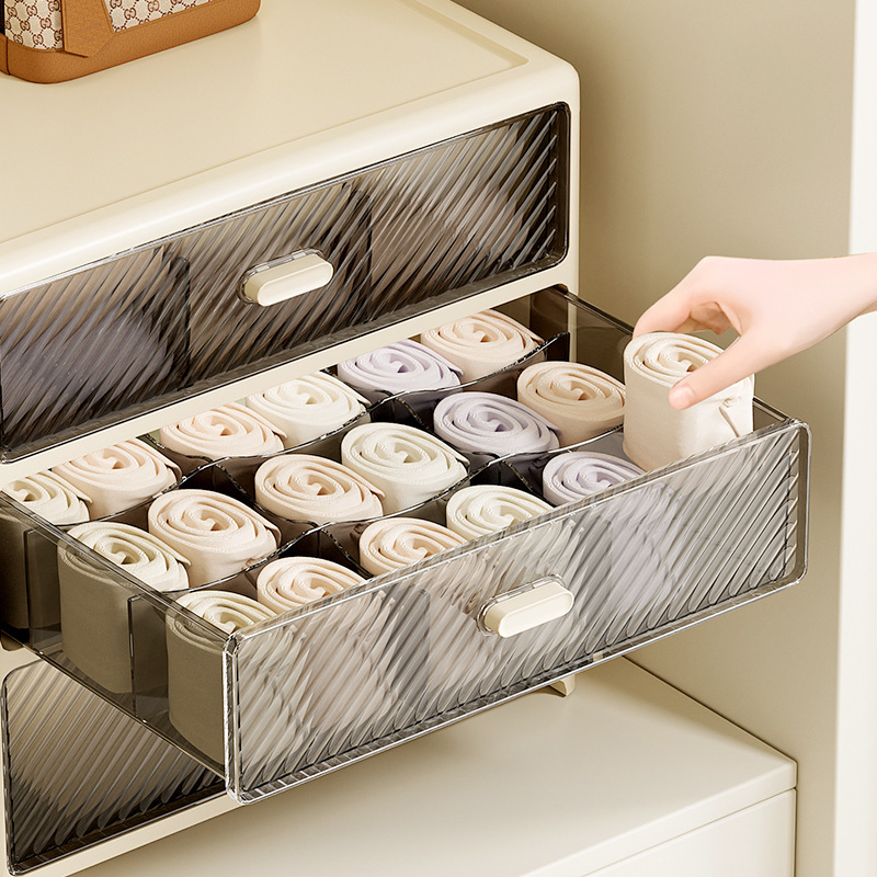 Underwear Storage Box for Home Bedroom High-Value Storage Cabinet Underwear Underwear Socks Three-In-One Drawer Storage Box