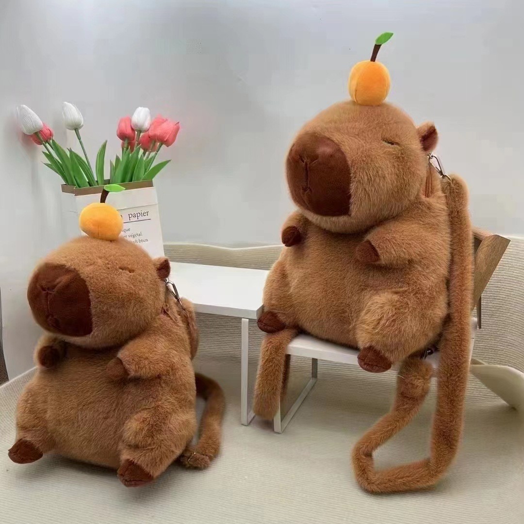 New High-value Kapibala Backpack Small Fresh Plush Bag Women's Cartoon Cute Capybara Doll Bag