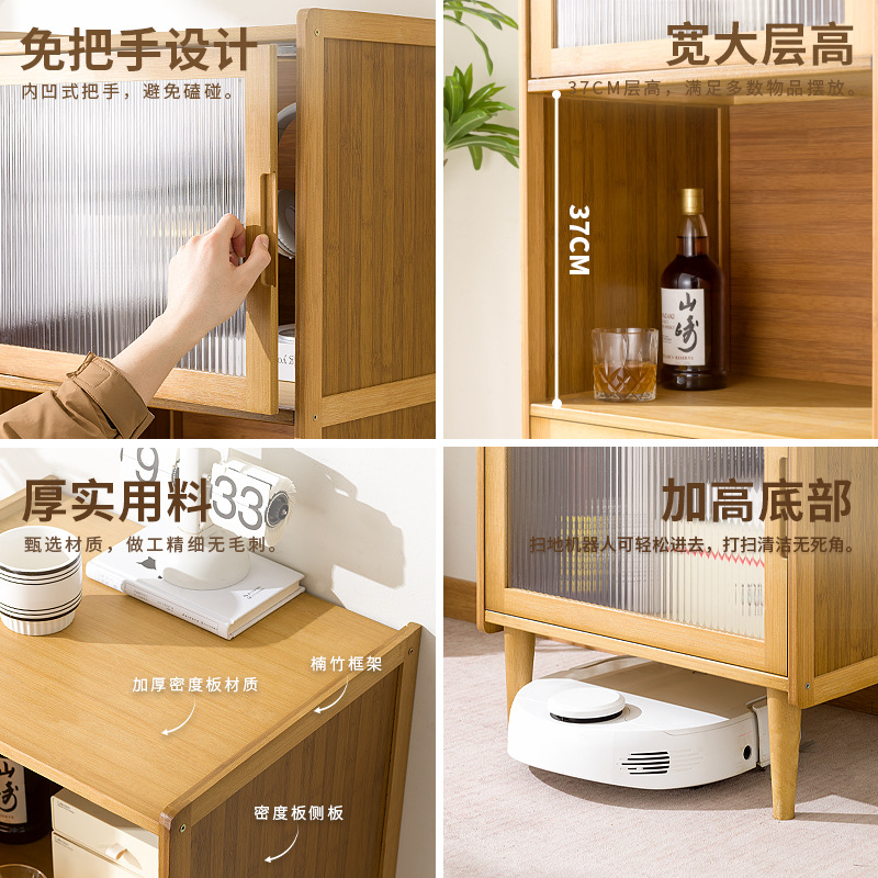 Light Luxury Wine Cabinet Living Room TV Side Cabinet Storage Cabinet Hand-made Cabinet Wall Side Gap Cabinet Narrow Cabinet Sideboard Cabinet