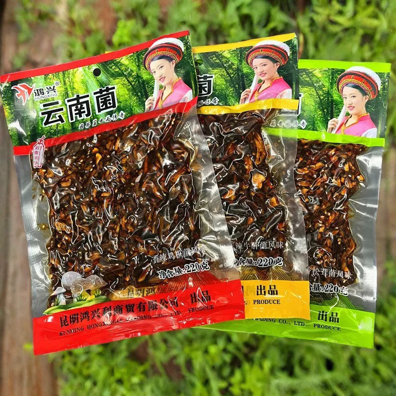 Hongxing Yunnan Specialty Fungus Spicy Chicken fir Fungus Fresh Flavor Tricholoma Trichos Spicy Boletus Instant Golden Needle Mushroom Lotus Root Slices