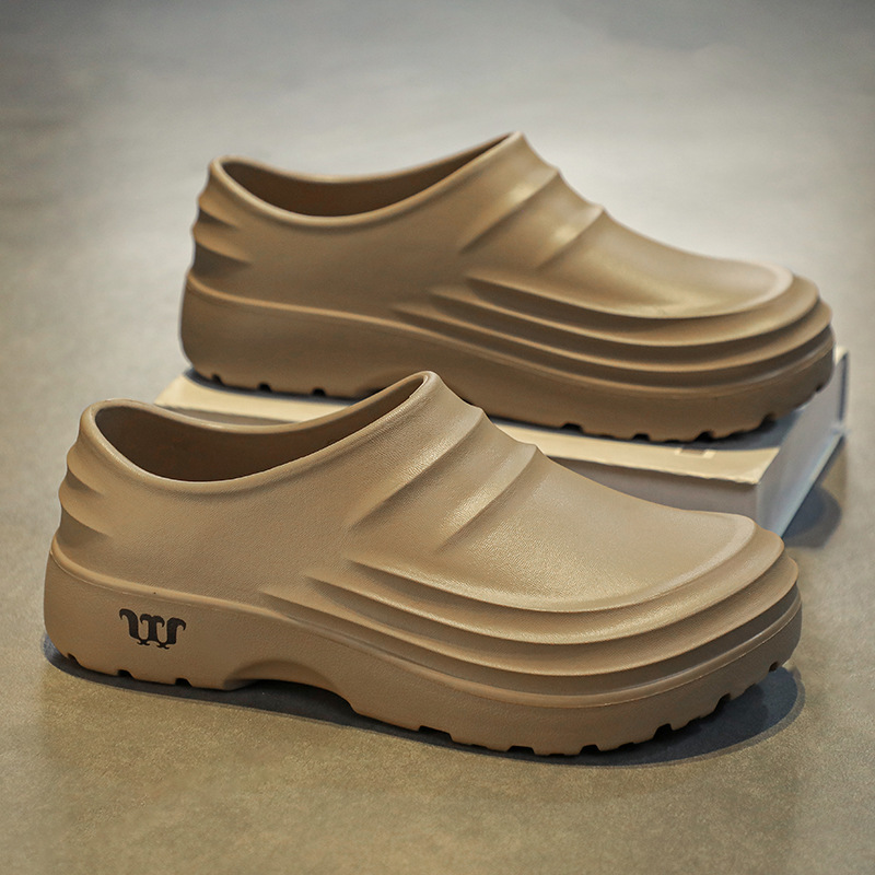Cross-border chef shoes men's non-slip, waterproof, oil-proof and wear-resistant kitchen special labor protection soft-soled work shoes with patent appearance