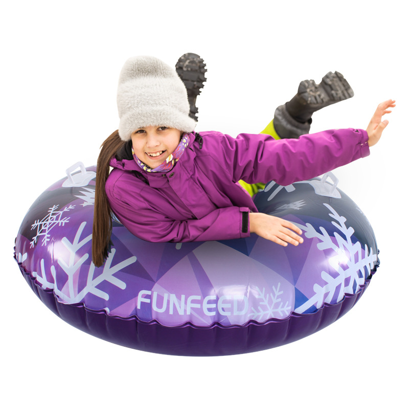 Adult Pvc Ski Tire Kidsren's Snowboard Inflatable Ski Circle Double Playing in the Snow Double Handle Snow Toy