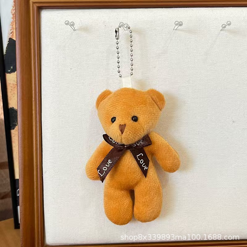 Bow Tie Bear Plush Toy Keychain Pendant One-Piece Bear Bouquet Bag Accessories Creative Doll Gift Wholesale