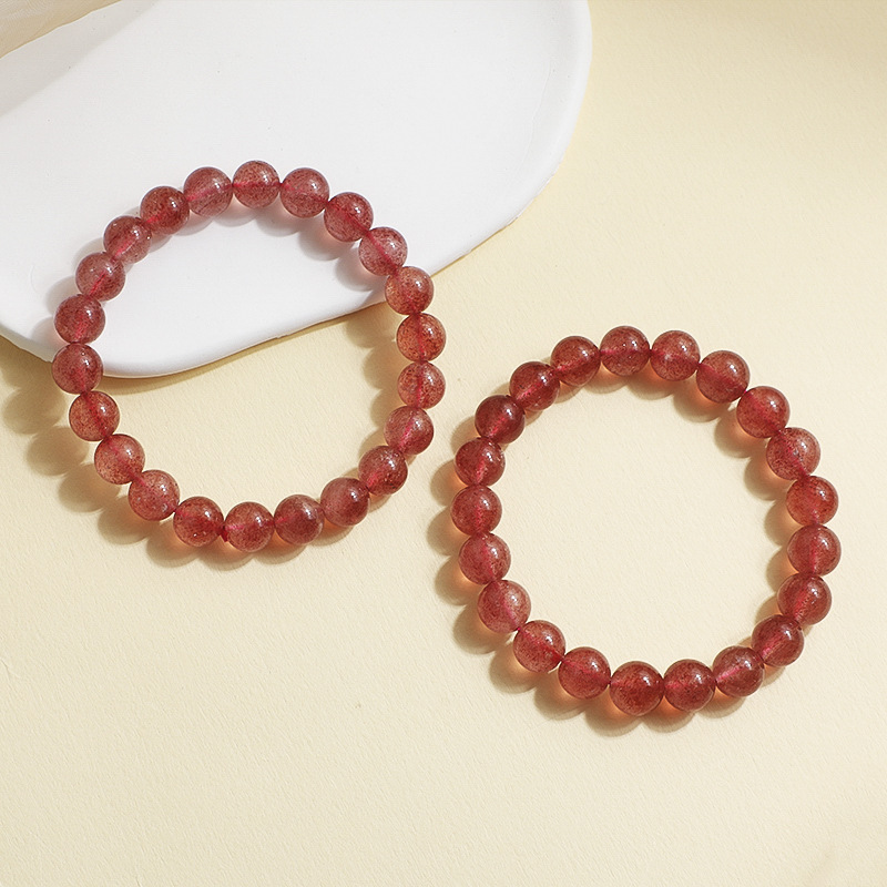 Natural Crystal Ice Strawberry Wafer Beads Spacer Beads Loose Beads DIY Beaded Ins Style Bracelet Necklace Accessories