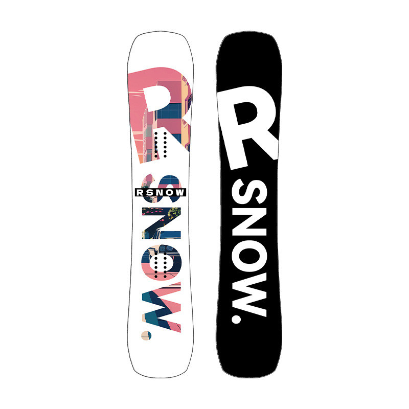 Rsnow Peach Blossom Snowboard for Adults and Children, Smooth Carving Snowboard for Beginners and Intermediate Level