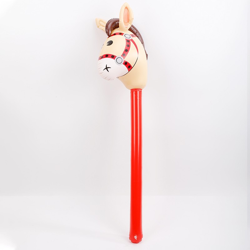 Spot cartoon inflatable stick horse head stick kindergarten game performance stage props horse head stick children's photography toys
