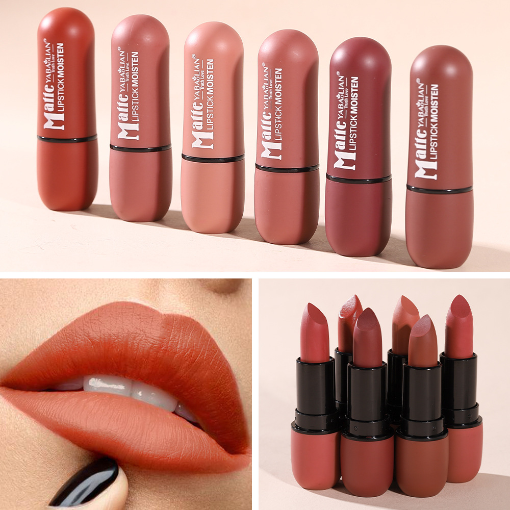 Lipstick Matte Amazon Popular Matte Lipstick Not Easy to Stick to the Cup Waterproof Lipstick Set Bullet Lipstick Wholesale