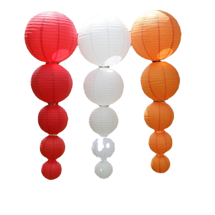 Wedding Arrangement Colorful Lantern Lantern Spring Festival Wedding Paper Lantern Festive Decoration Foldable Handmade Round Lantern