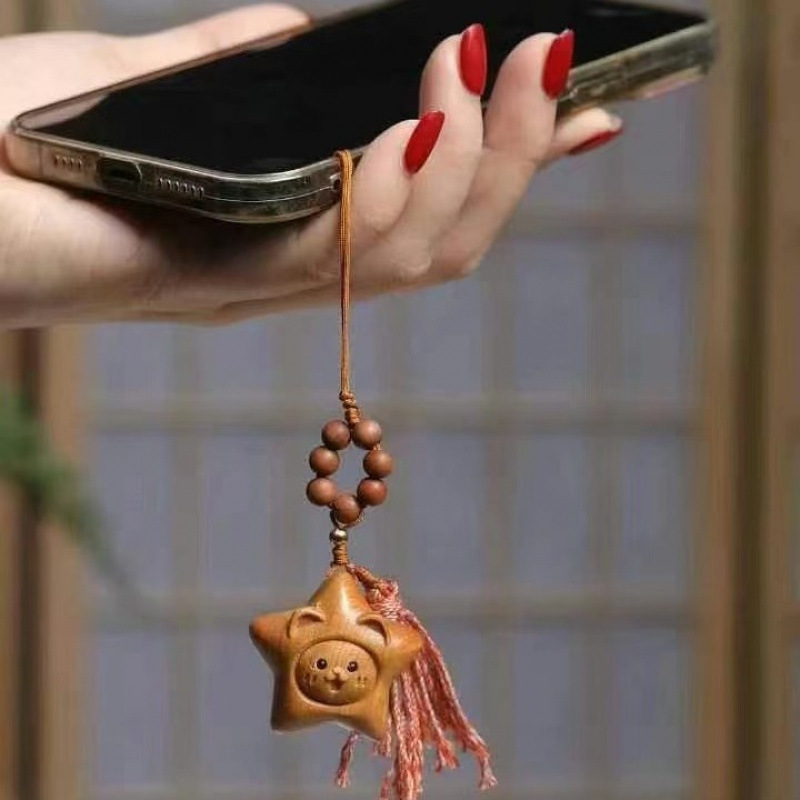 Cypress Smiley Face Stars Moon Clouds DIY Bracelet Fashion Accessories Solid Wood Carving Creative Pendant Wholesale