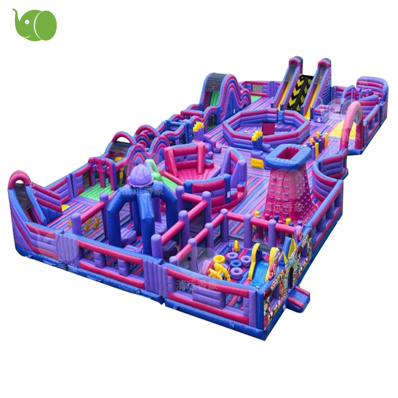 Export Inflatable Castle Entertainment City Rush Castle Outdoor Large Rush Commercial Bounce House Playground Trampoline