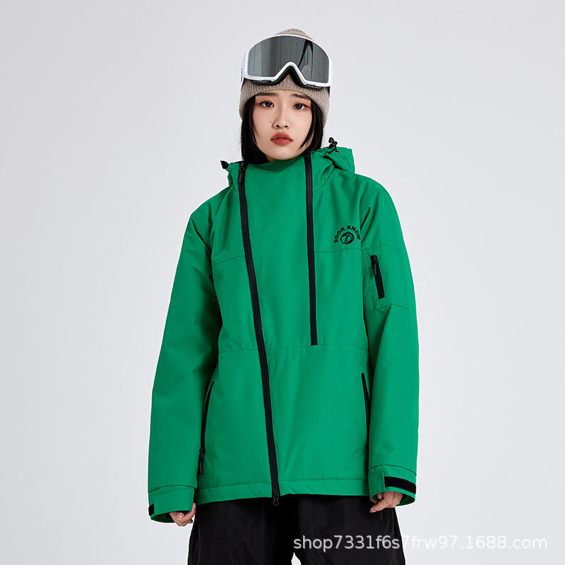 2023 new ski suit top women's fleece windproof waterproof wear-resistant niche simple American style double veneer men 547