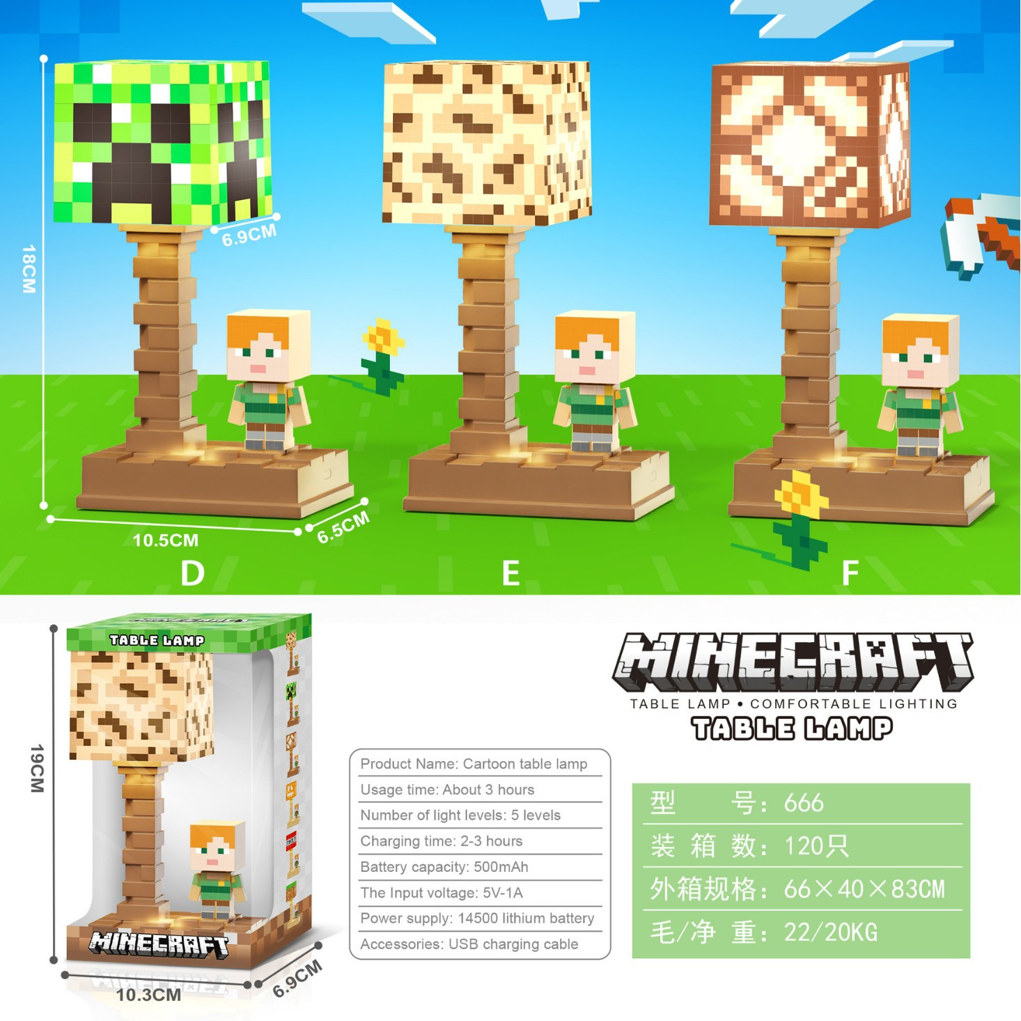 Игрушечный столовый светильник Zm World квадратный торт украшение светящийся акриловый ночной свет модель Стива Крипера