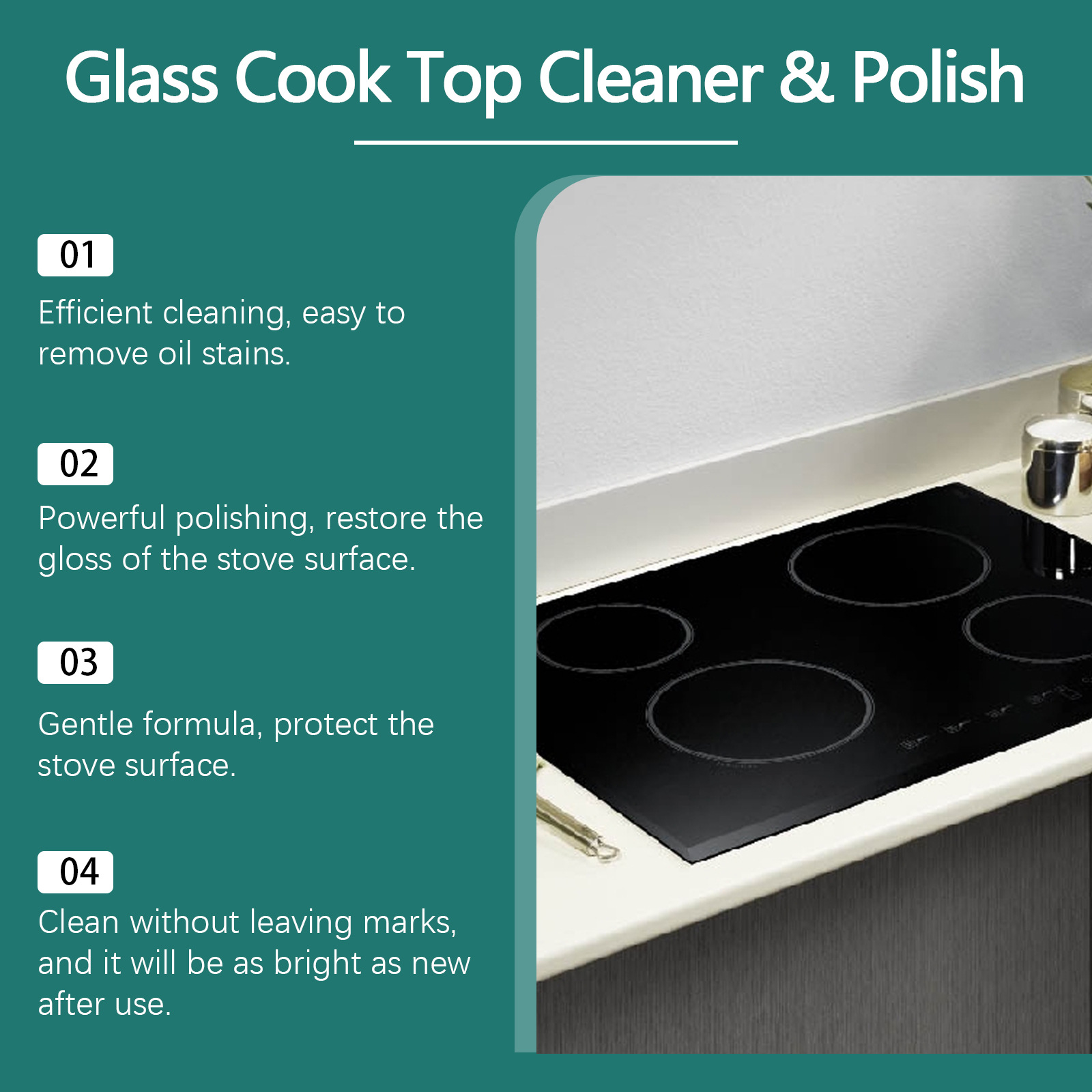 Jakehoe Glass Stove Cleaning and Polishing Agent Household Kitchen Cleaning Electromagnetic Ceramic Stove Decontamination and Cleaning