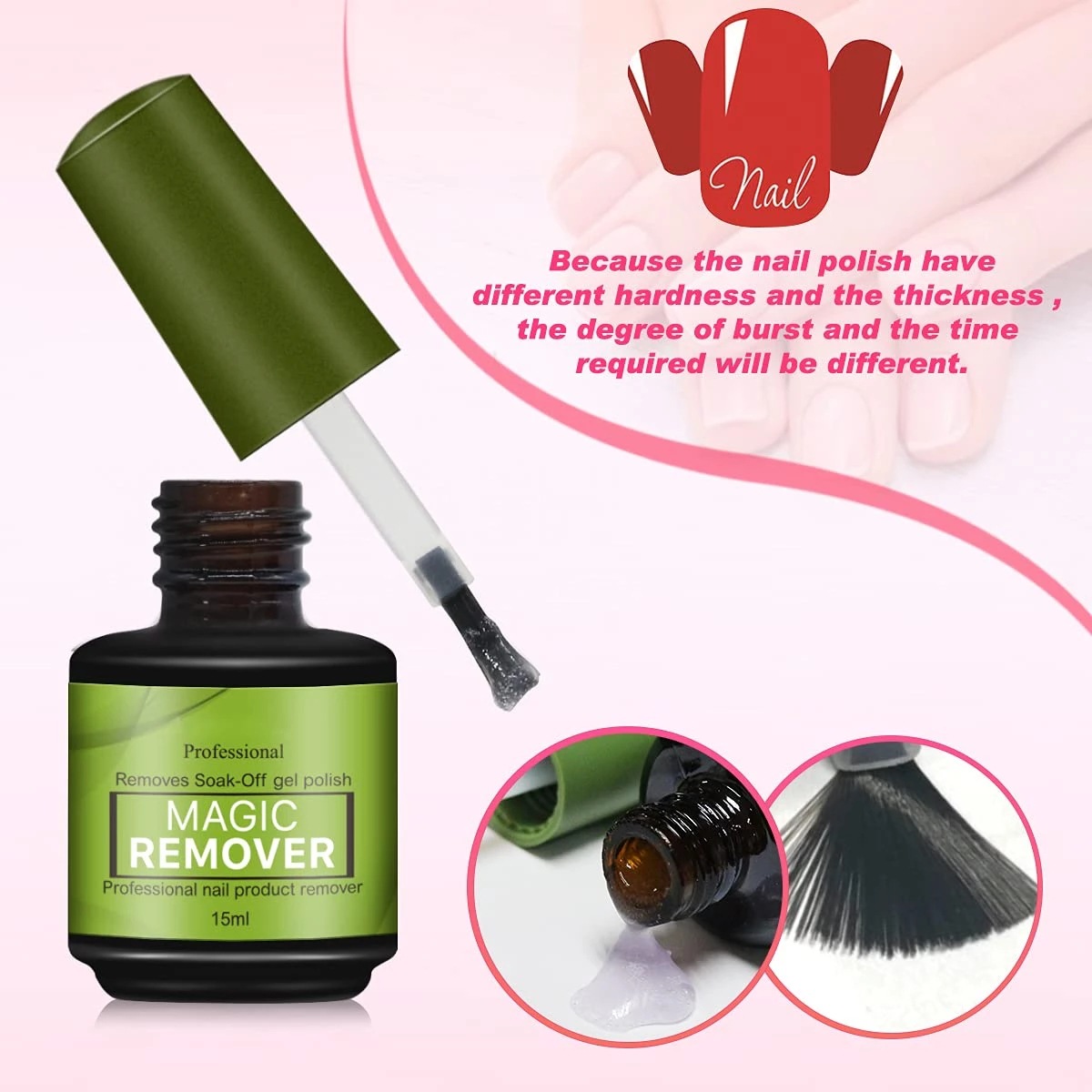Cross-Border Hot New Product 15ml Fast Burst Nail Polish Remover Glue Two-Minute Nail Polish Remover Operation Nail Polish Remover Without Damaging Nail Polish Remover Cream