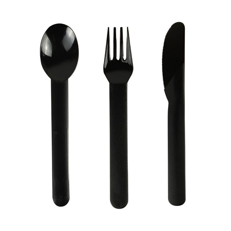 Plastic disposable high-end knife, fork and spoon takeaway ice cream spoon Western Steak Pizza fork independent packaging fork and spoon