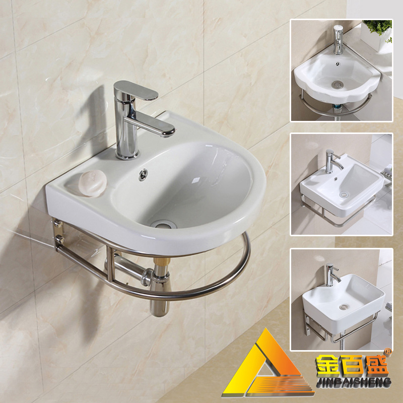 Мини подвесная керамическая раковина для маленькой квартиры