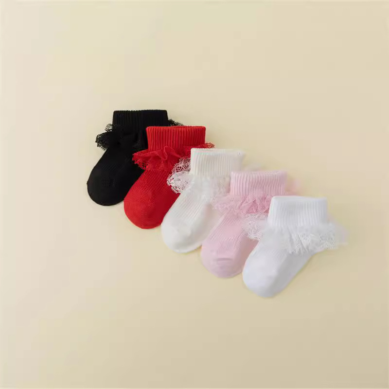 Детские носки для девочек с кружевом принцессы хлопковые носки весна и осень
