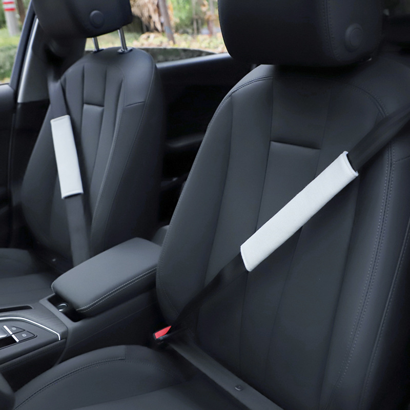 Blue rain seat belt shoulder pad creative cotton and linen car soft anti-collar protective cover four seasons car safety shoulder pad