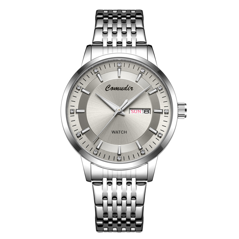 Fully Automatic Imitation Mechanical Watch Men's Watch Men's Hollow Steel Band Calendar Waterproof New Quartz Watch Douyin One Piece