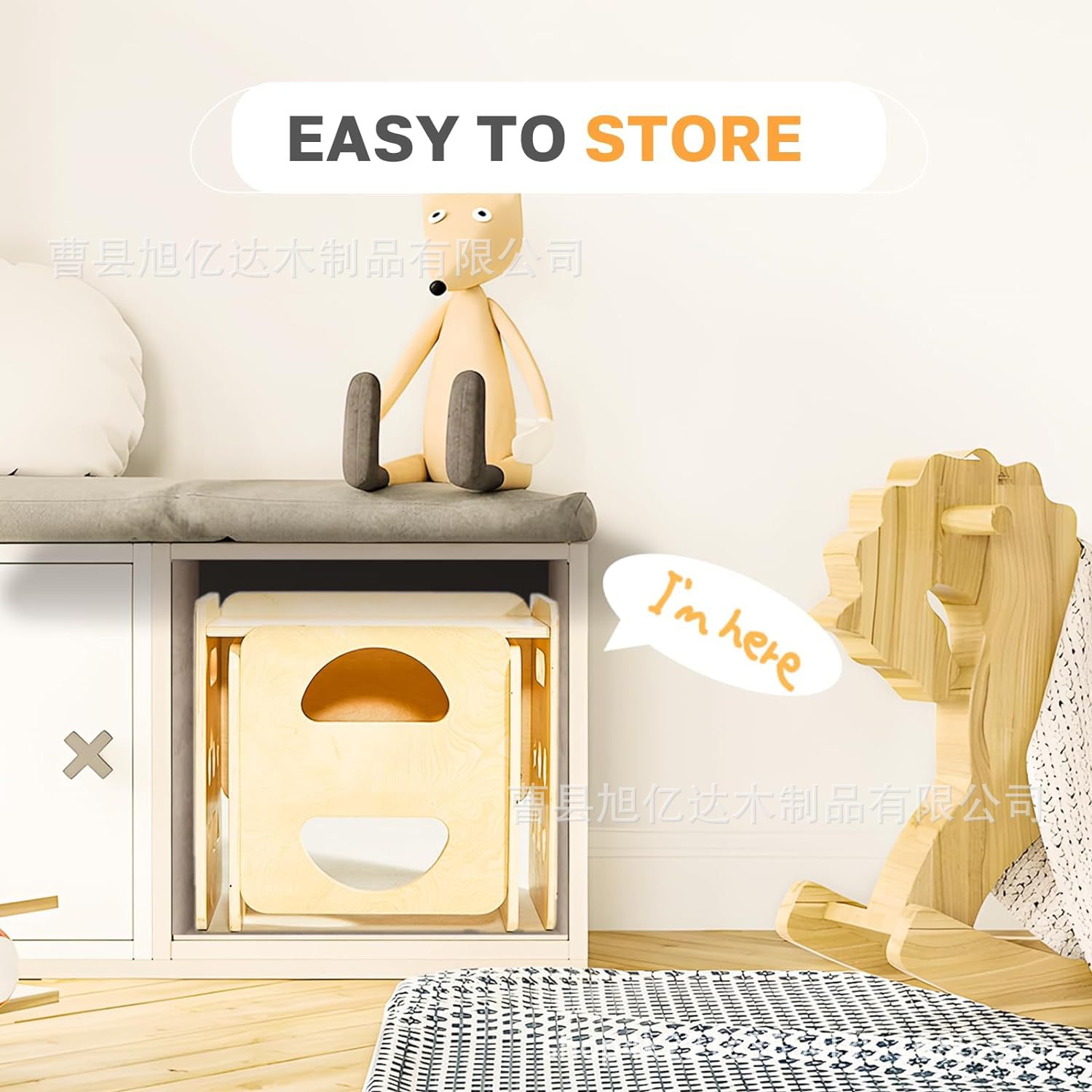 Wooden Children's Desk Home Multi-functional Creative Kindergarten Writing Learning Desk Chair Primary School Children's Furniture