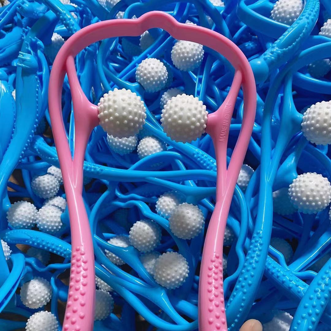 Plastic manual cervical vertebra massager multifunctional neck massager life stall gift purchase Swan 6 balls