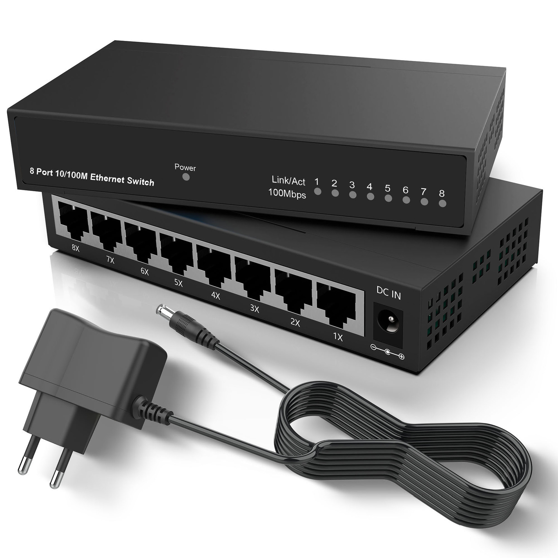 New 8-port 100M Ethernet 10/100M switch home monitoring office computer network cable distributor