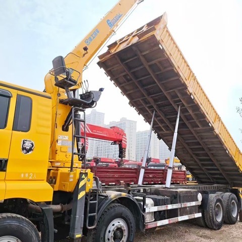 Экспорт нового грузовика-крана Sany 12 тонн Delong M3000 с задним восьмиколесным шасси, может быть оснащен кранами на 14 и 16 тонн для подъема