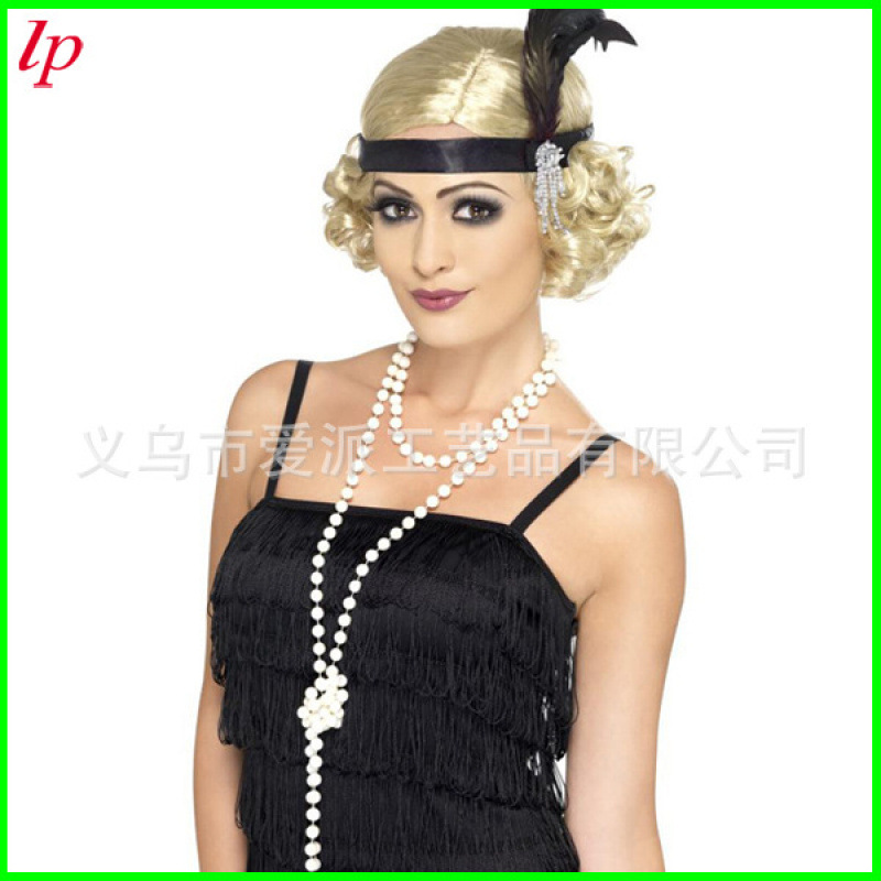 1920S Flapper Girl Bachelorette Party Necklace 180cm Pearl Necklace Bachelorette Party Necklace