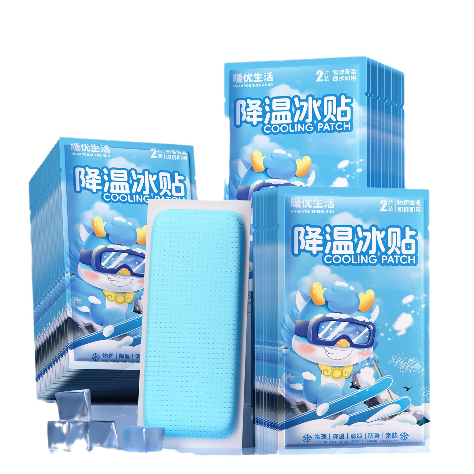 Ice paste ice paste cool refreshing refreshing refreshing students in class anti-sleepy summer mobile phone cooling artifact military training heat dissipation paste