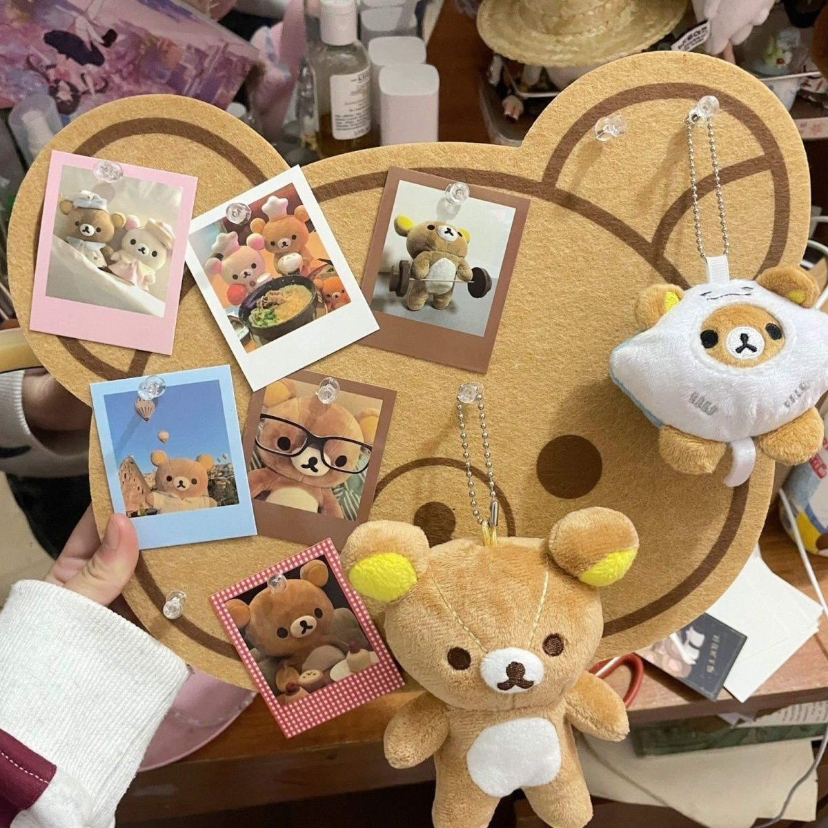 Kongsong Bear Felt Board Cute Dormitory Background Decorative Hanging Cloth Photo Wall Felt Message Board No Wall Hurt No Punch