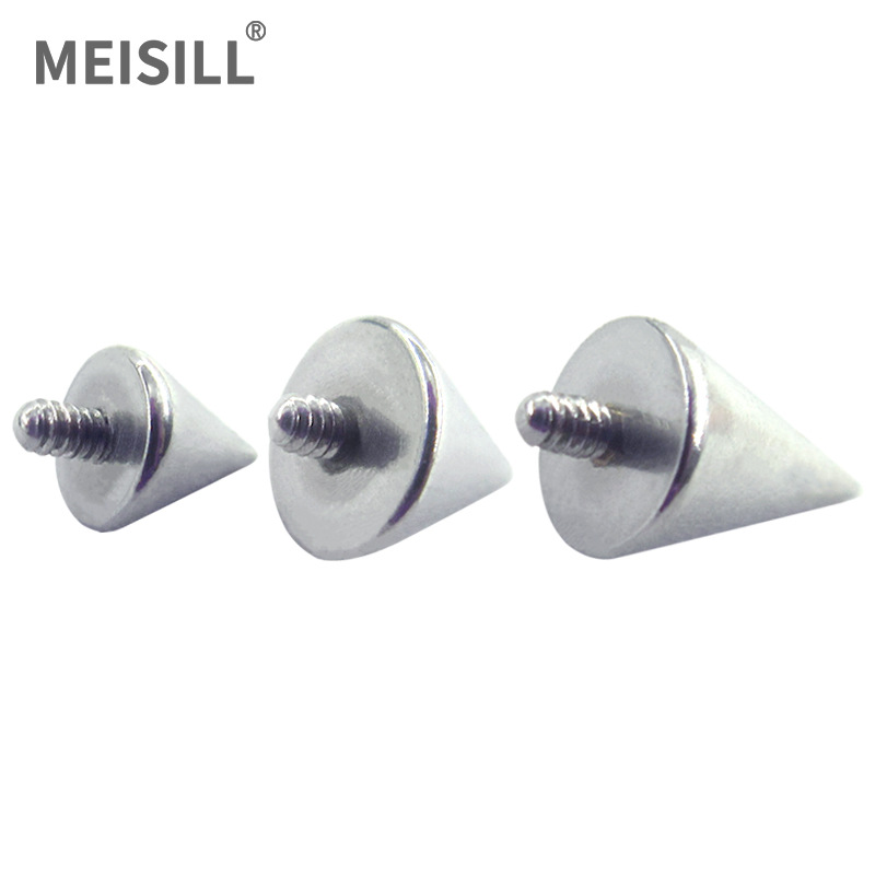 Meier stainless steel external tooth ball external thread pointed cone external ear nail external tooth point puncture jewelry accessories external wire ball point