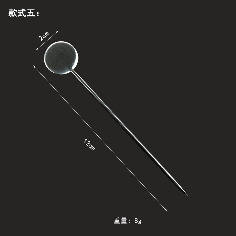 304 stainless steel fruit needle cocktail decoration poker fruit stick cocktail steel stick jewelry needle bar tool