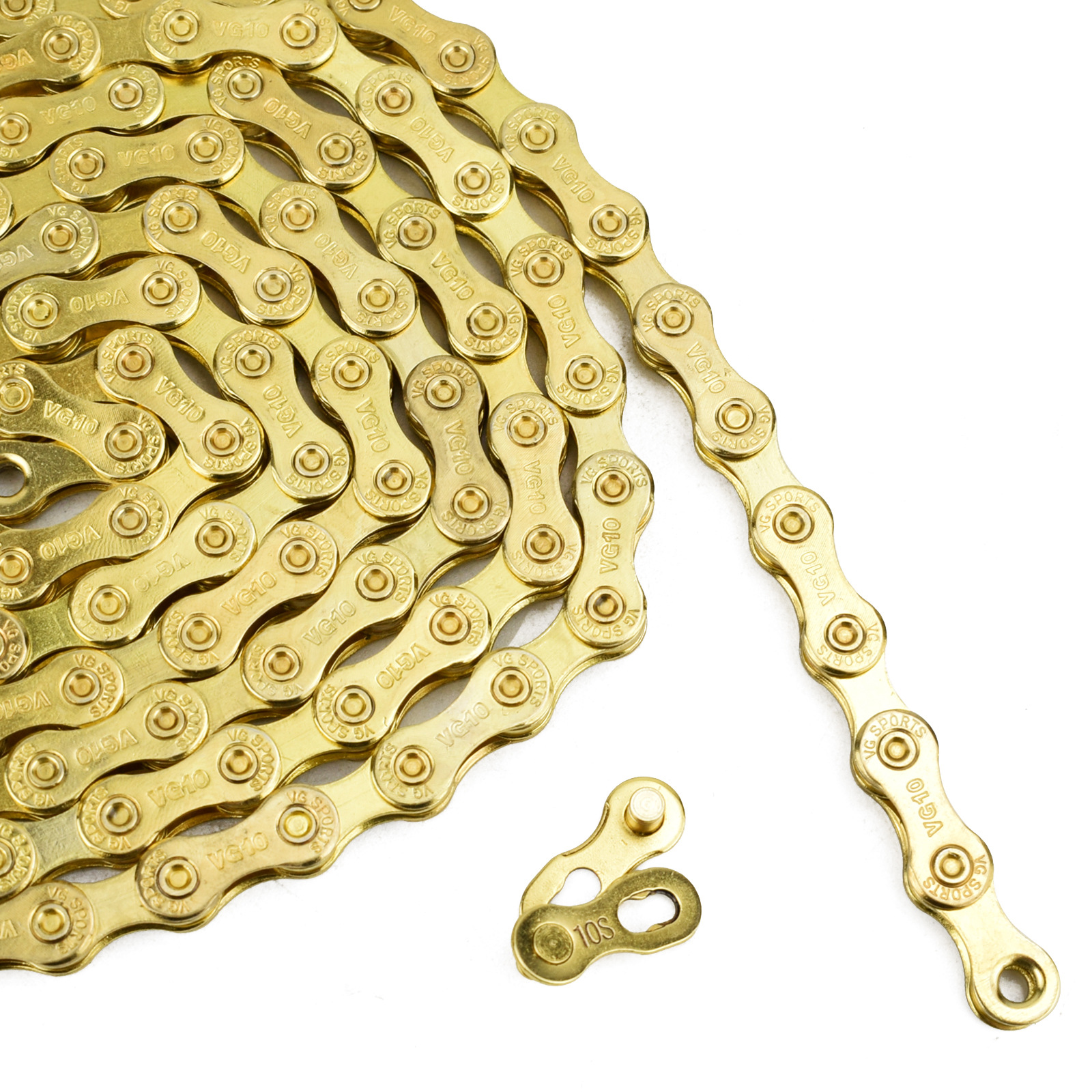 VG SPORTS 8/9/10/11/12 Speed Mountain Road Bike Chain Non-hollow Lightweight Gold Colorful