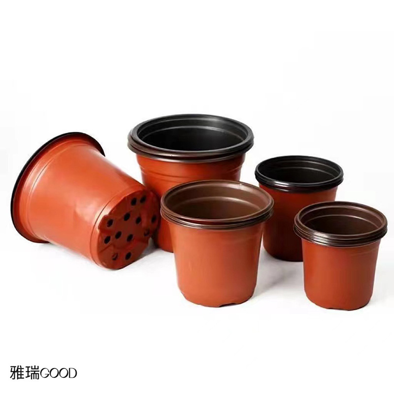Two-color seedling flower pot soft plastic flower pot strawberry succulent cultivation pot landscape flower pot extra-large thickened disposable flower pot