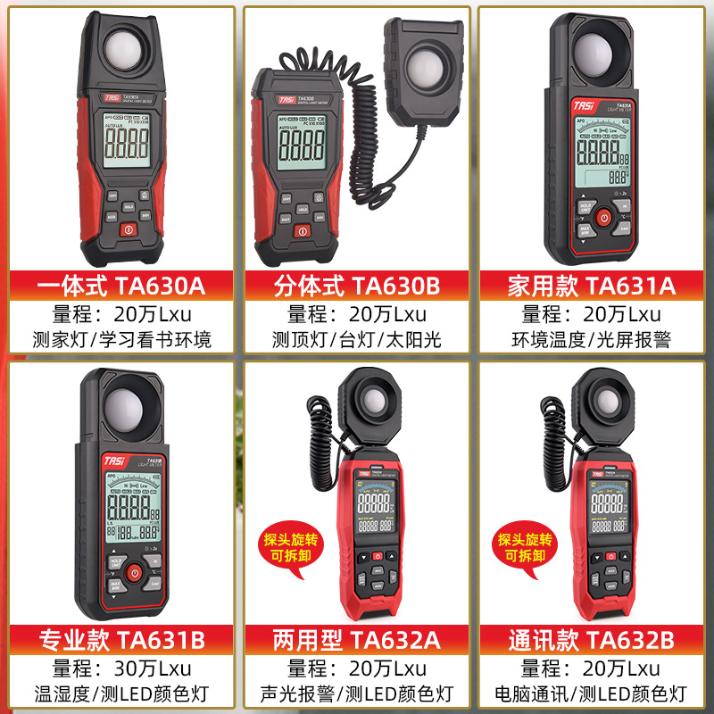 Teans Illuminance Meter Household Photometer High-Precision Brightness Meter Photometer Light Illumination Tester Ta630A