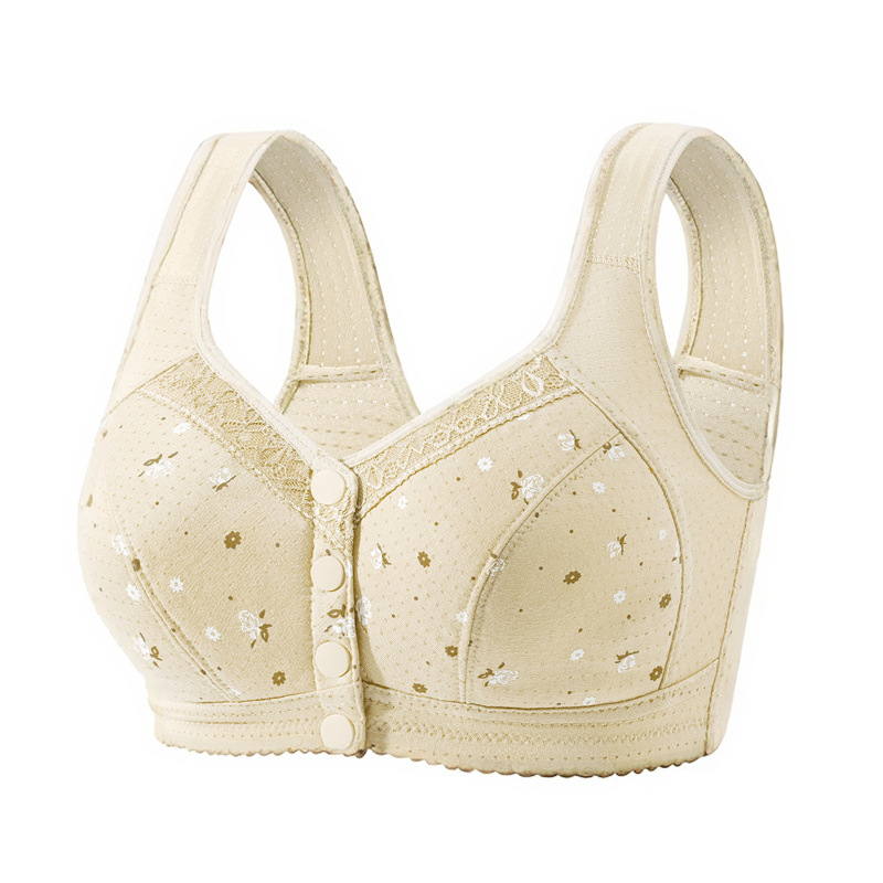 Cross-Border European and American Bras, Small Size, Middle-Aged and Elderly Adjustable Underwear, Front Buckle, Mother's Vest Style Push-Up