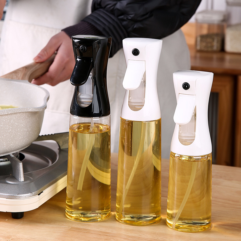 Hot-selling push-type oil spray bottle household seasoning bottle dustproof oil control bottle kitchen oil spray atomization bottle oil pot