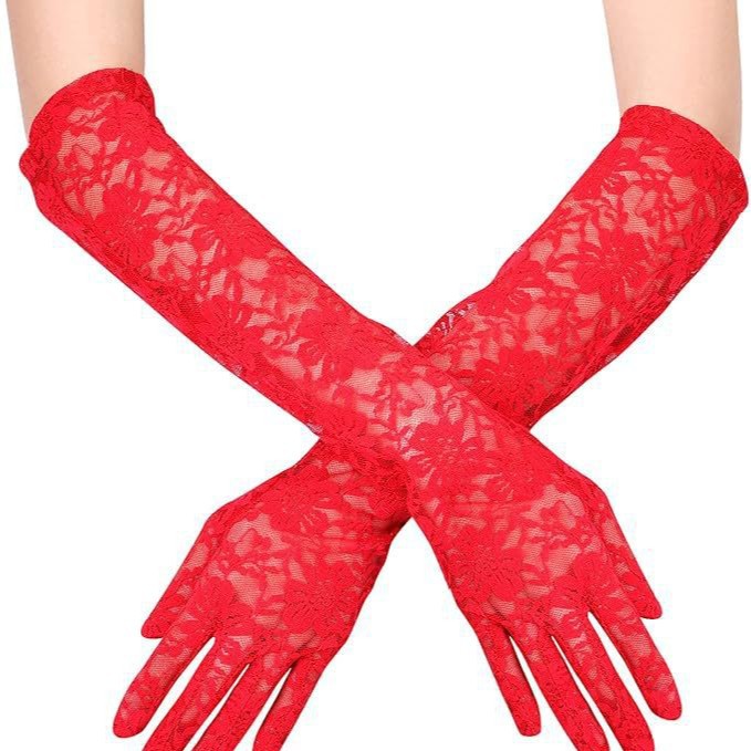 Lace Gloves Bridal Gloves Wedding Lace Gloves Women's Party 1920S Costume Long Style
