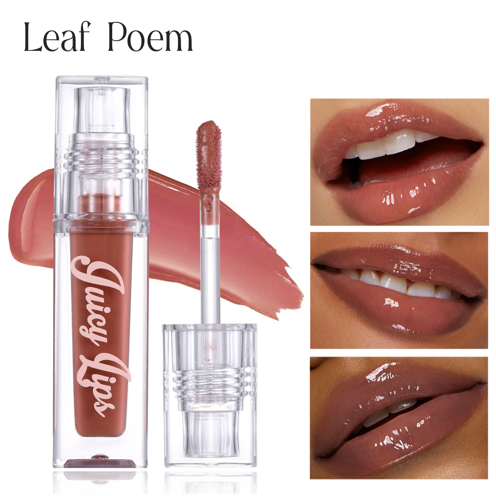 LEAF P0EM кросс-бордер водяная блестящая губная помада зеркальная губная помада увлажняющая перламутровая мелкая блестящая губная помада
