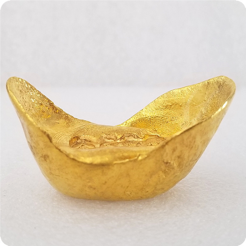 Antique Crafts Gold and Jade Full House Gold Ingot Gold Bar Brass Material Non-Gold J36