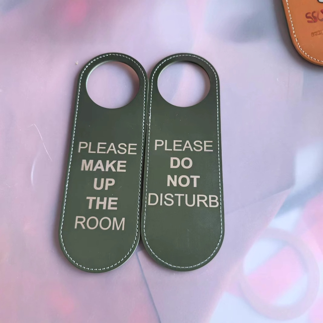 Cross-Border Door Sign in Stock English Please Do Not Disturb Reminder Sign Leather Office Conference Room Door Sign