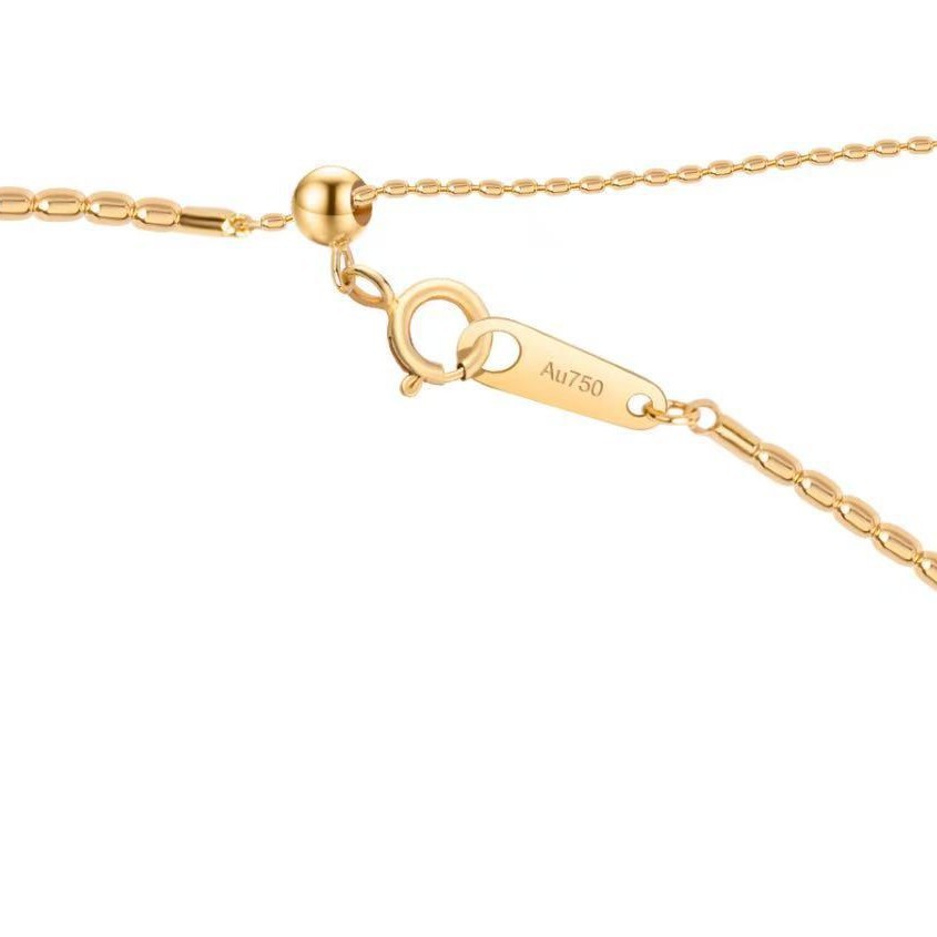 Pure 18K Gold Accessories Necklace Bracelet Engraved Tag Au750 Jewelry DIY Tail Chain Pendant Personalized Trend