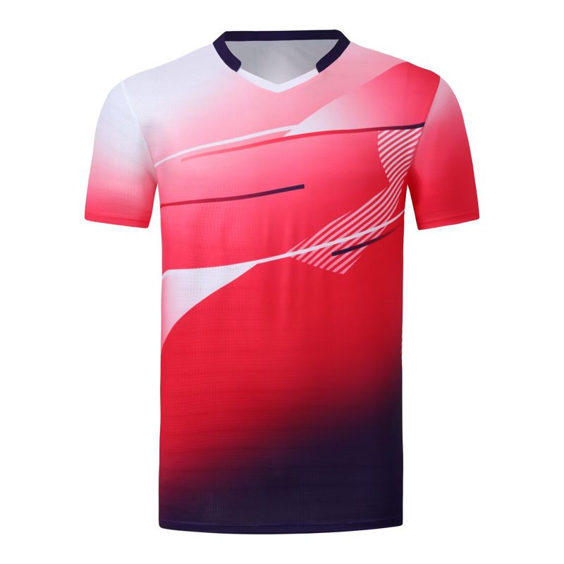Badminton Clothing Sports Quick-Drying Short-Sleeved Suit Breathable Table Tennis Game Training Clothing Men's and Women's T-Shirt Tops Customized