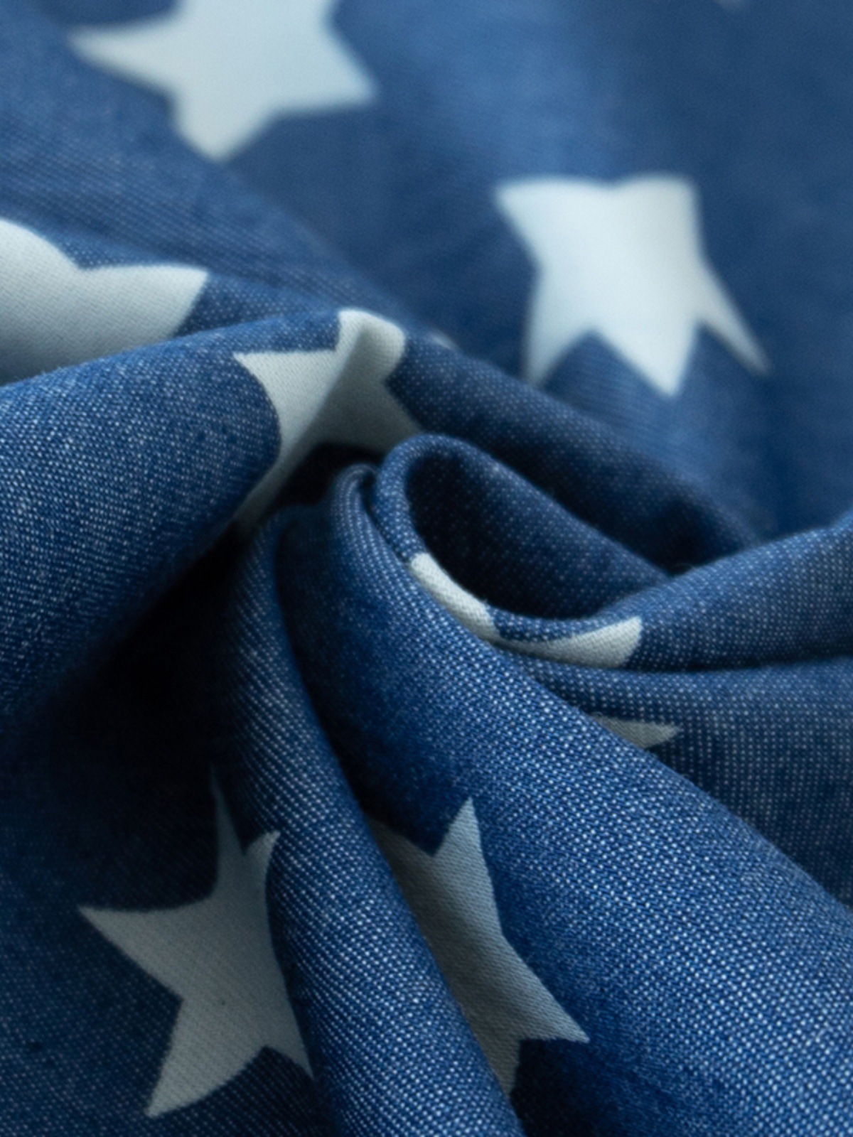 Cotton Denim Fabric Thin Washed Printed Fabric Summer Clothes Pants Dress DIY Clothing Shirt Fabric