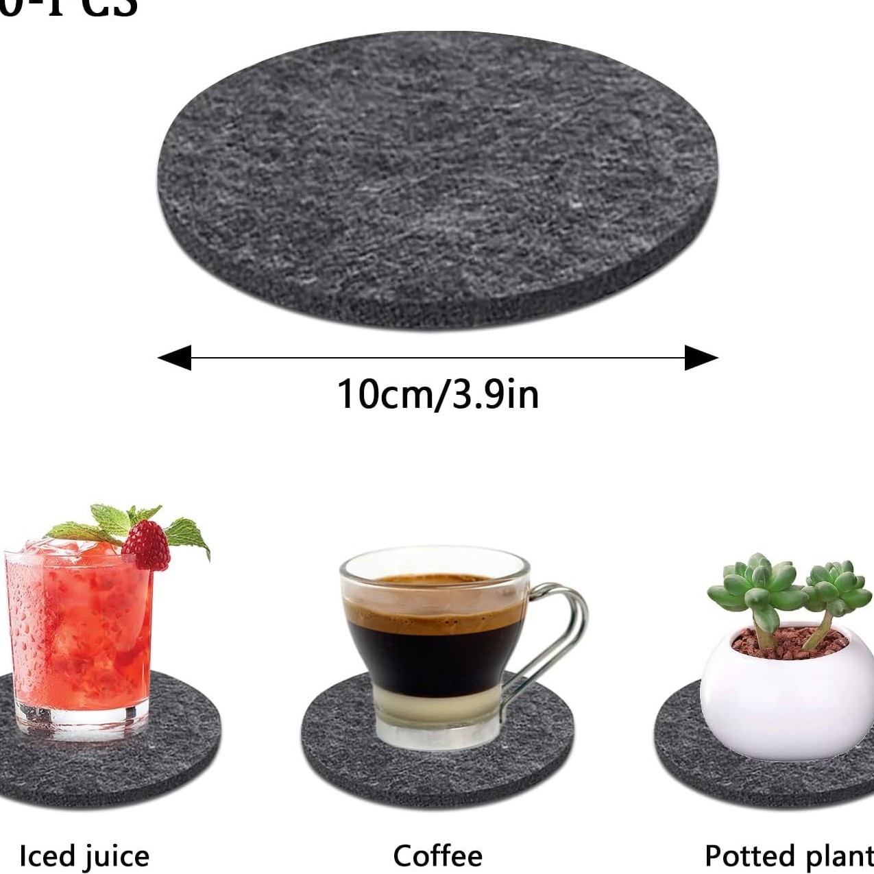 Amazon's Best-Selling Coasters Felt Coasters Washable Heat-Resistant Cups Absorbent Table Non-Slip Bar Drink Mats