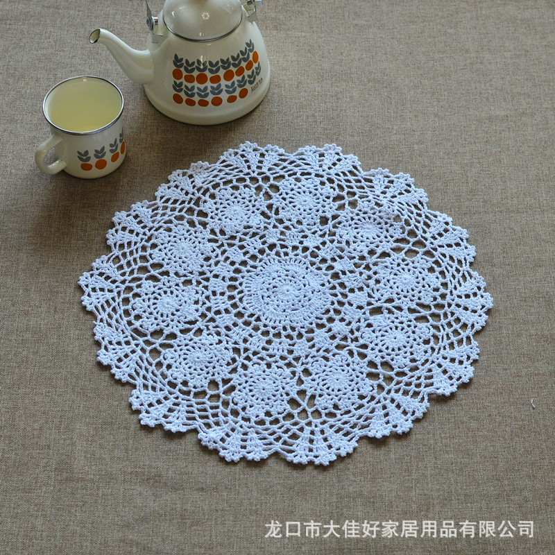 Amazon Supply Cute Multi-Nxh40Cm American Pastoral 48g Handmade Crochet Plate Mat Tablecloth Dream Catcher Core