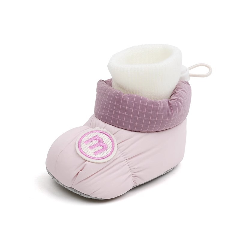 Baby Cotton Shoes Winter Baby Soft-Soled Shoes and Socks 0-1 Years Old Baby Fleece-Lined Thickeneded Warm Shoes Anti-Fall Toddler Shoes
