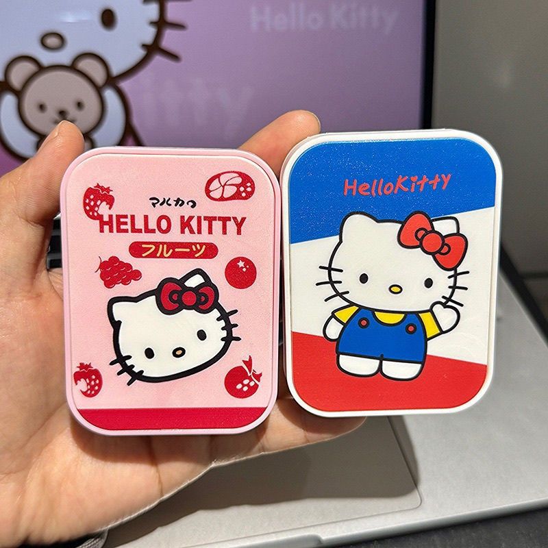 Hellokitty Contact Lens Box Ins Cute Girly Heart Contact Lens Companion Box Storage Portable Double Box