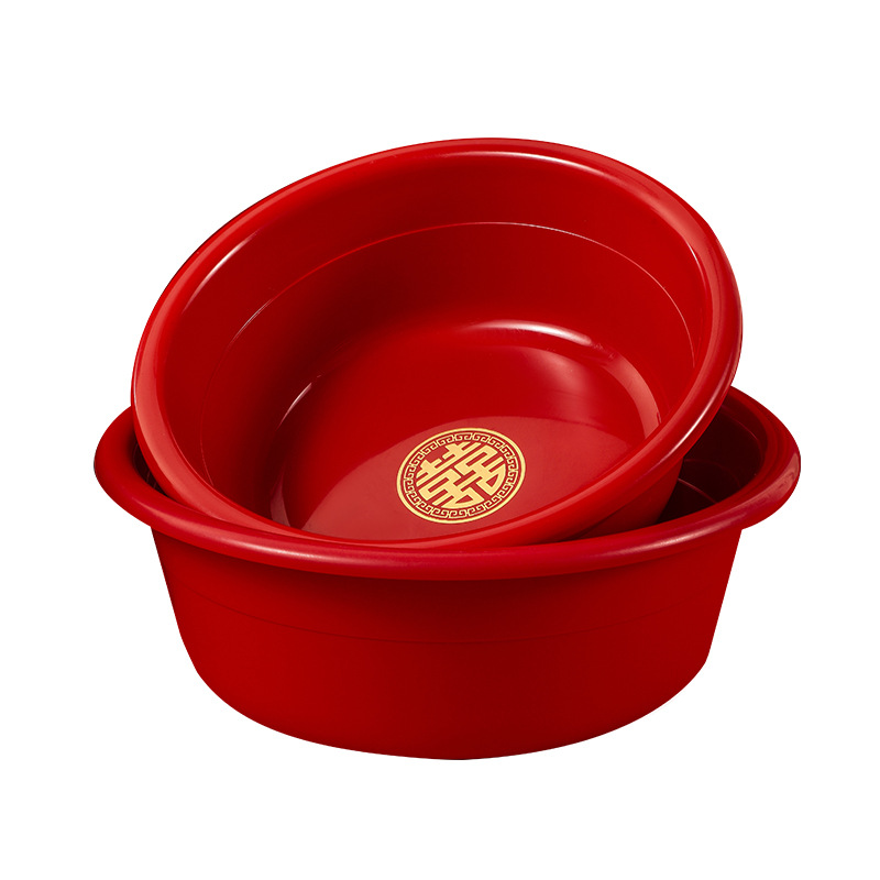 Wedding basin dowry red washbasin wedding supplies wedding wedding bride dowry plastic washbasin
