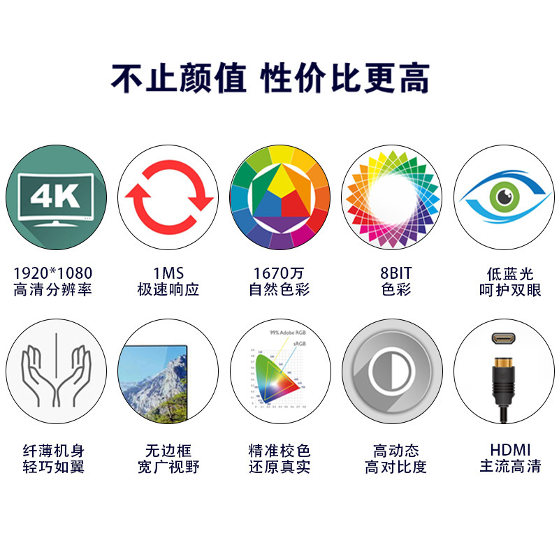 24/27-Inch 75Hz/165Hz 1K Lcd Computer Monitor 240Hz 32-Inch 2K4Kips 180Hz Display